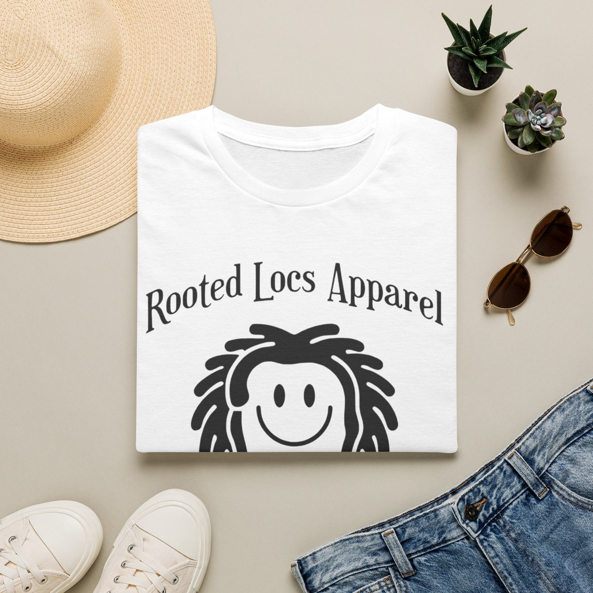 Rooted Locs Apparel T‑Shirt — Smiley Dreadlocks Graphic Tee