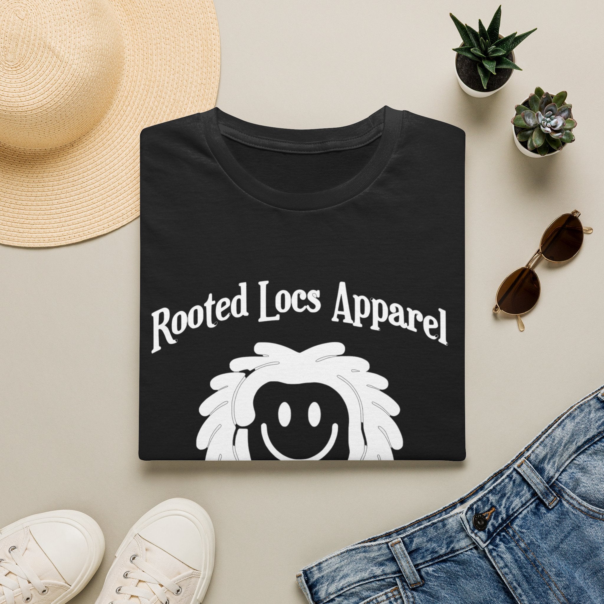 Rooted Locs Apparel T-Shirt — Smiley Dreadlocks Graphic Tee