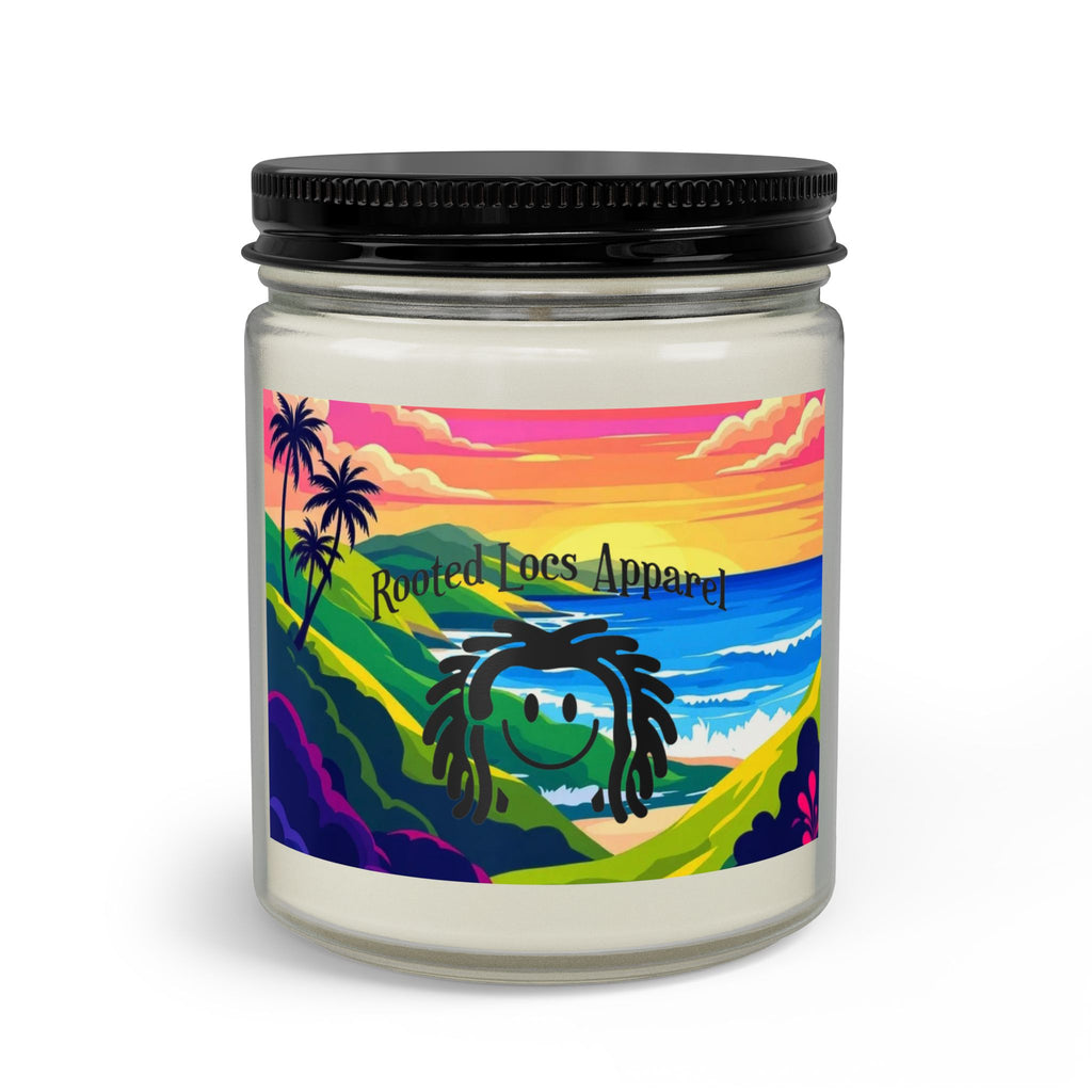 Scented Candle Gift Set with Matches & Wick Trimmer — Tropical Sunset Dreadlock Logo