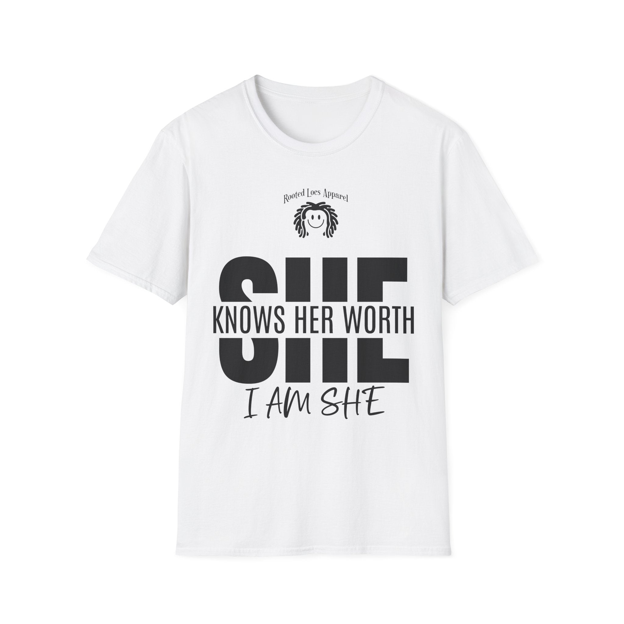 SHE Knows Her Worth T-Shirt — Empowering Women's Graphic Tee
