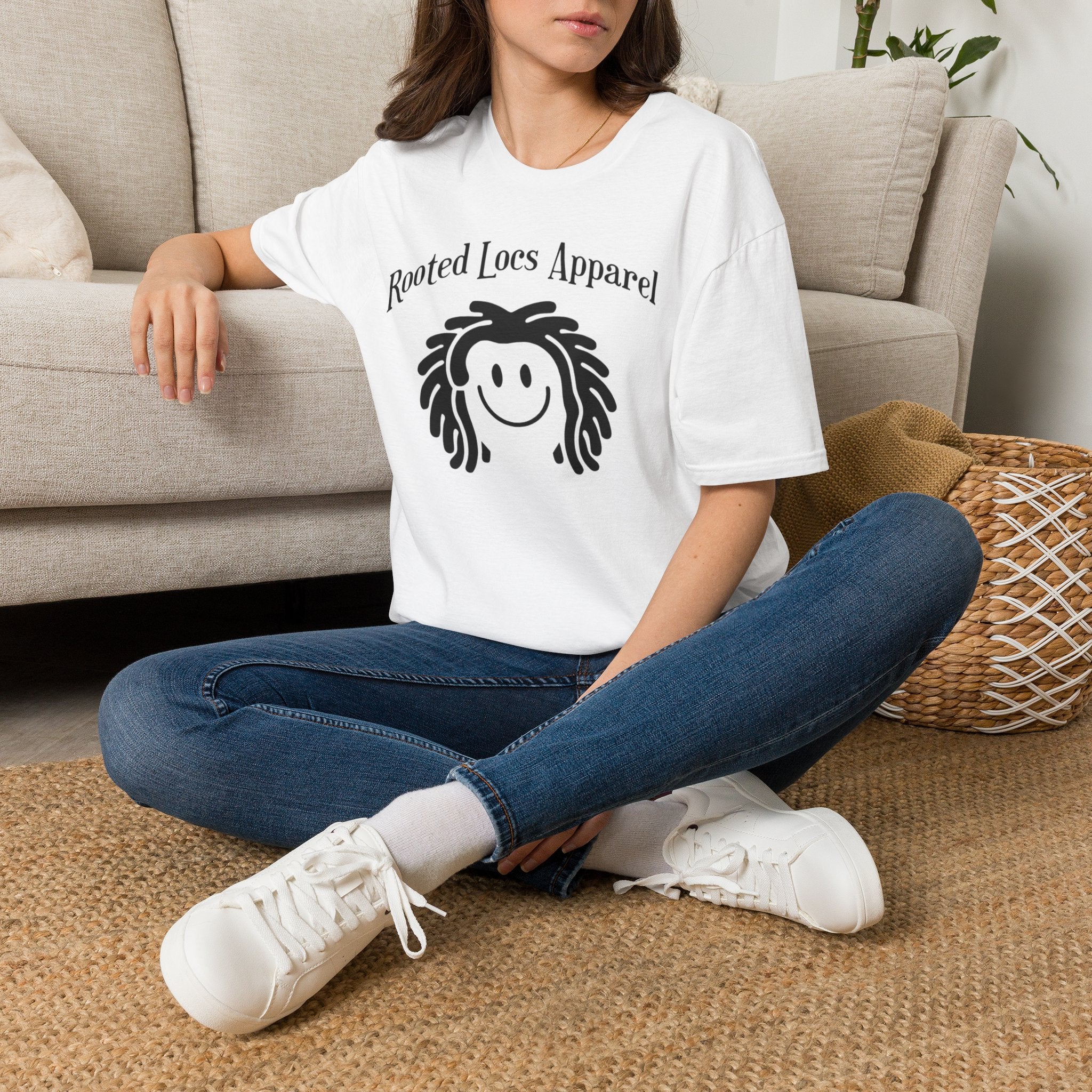Rooted Locs Apparel T‑Shirt — Smiley Dreadlocks Graphic Tee